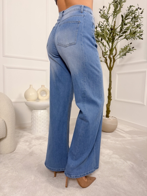 Jeansy damskie wide leg Blue Motion — wysoki stan — zdjęcie 7