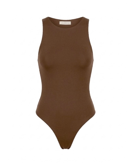 Czekoladowe body damskie NOELIA — 95% wiskoza — zdjęcie 5
