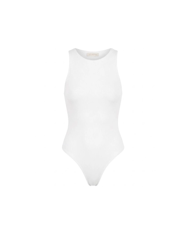 Białe body damskie NOELIA — 95% wiskoza — zdjęcie 4