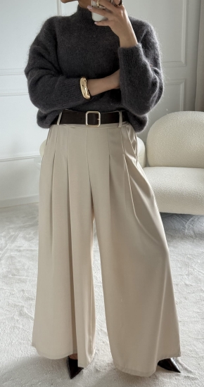 Sweter damski ANA grafit — moher i alpaka — zdjęcie 2