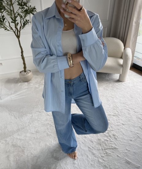 Koszula oversize baby blue damska Noelia