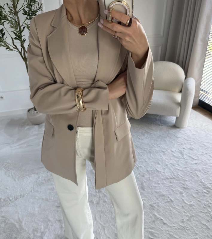 Marynarka damska LEA tailored fit — wiskoza — zdjęcie 2