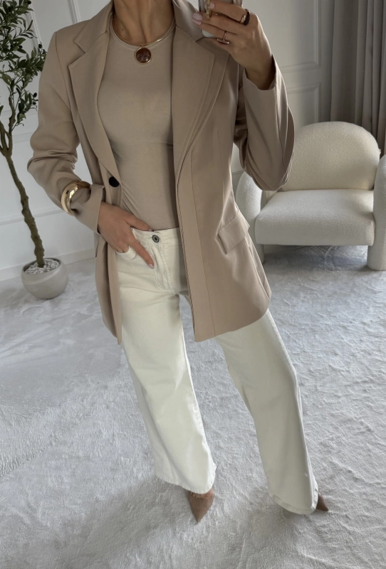 Marynarka damska LEA tailored fit — wiskoza — zdjęcie 3