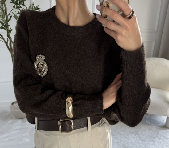 Sweter damski KAIRA czekolada — 65% wiskoza