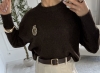 Sweter damski KAIRA czekolada — 65% wiskoza — zdjęcie 4