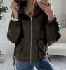 Kurtka damska LARA oversize taupe — efekt skóry
