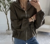 Kurtka damska LARA oversize taupe — efekt skóry — zdjęcie 4