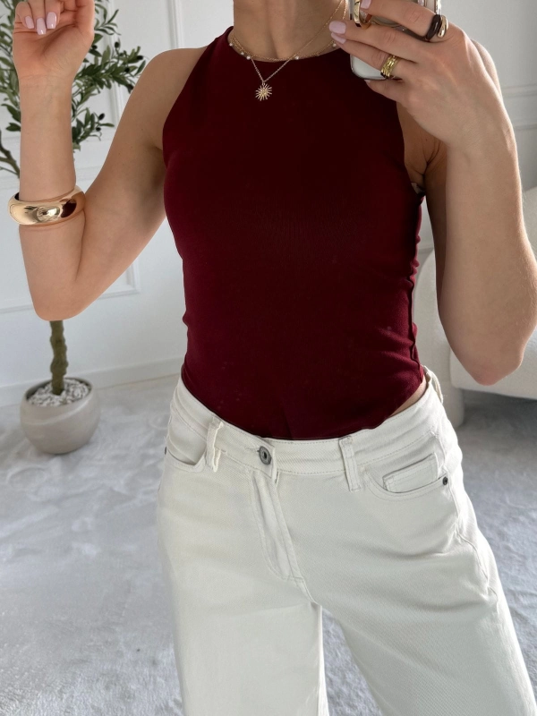 Białe body damskie NOELIA — 95% wiskoza — zdjęcie 3