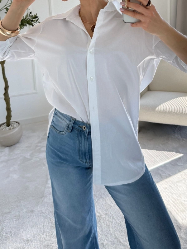Biała koszula oversize damska Noelia — zdjęcie 4