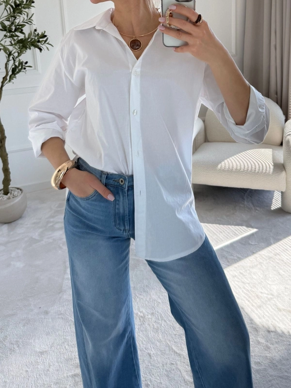 Biała koszula oversize damska Noelia — zdjęcie 3