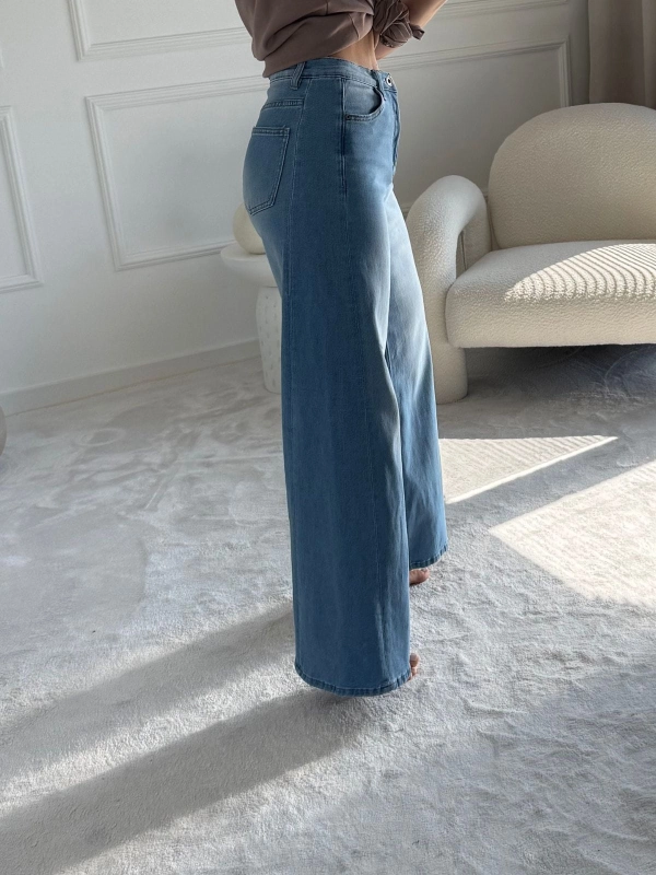 Jeansy damskie wide leg Blue Motion — wysoki stan — zdjęcie 3