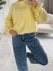 Żółty sweter damski VELVET z wełną i moherem — zdjęcie 3