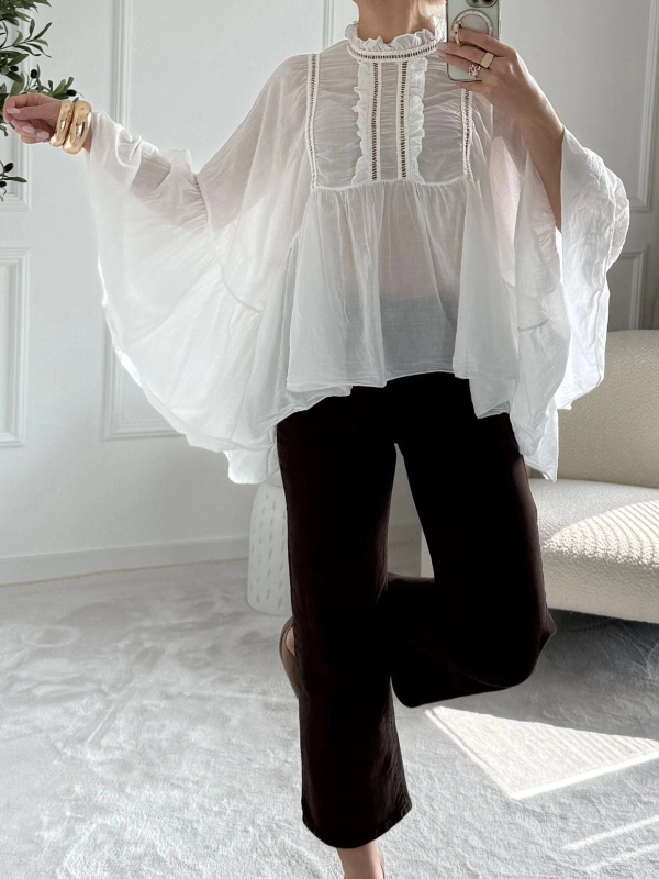 Bluzka damska STEPHANIA biała — zdjęcie 3