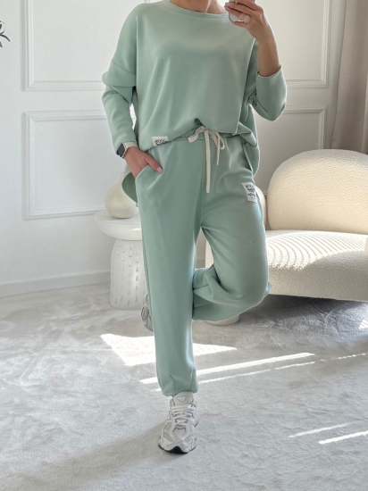 Miętowy komplet dresowy damski TULY — bluza i spodnie — zdjęcie 6