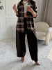 Koszula damska w kratę oversize FRIDA brąz – Noelia