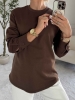 Longsleeve damski oversize ZURI czekolada – Noelia