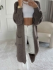 Kardigan damski długi MAYA taupe – Noelia