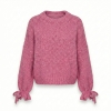 Różowy sweter damski VELVET z wełną i moherem — zdjęcie 3