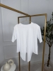 Biały T-shirt damski z wydłużonym przodem Noelia — zdjęcie 2